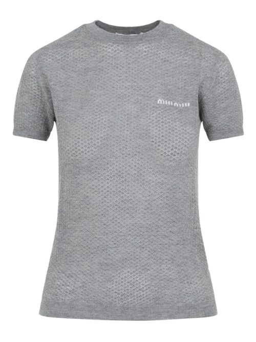 T-Shirt with Inlay Logo MIU MIU | MMLB3017NNF0031